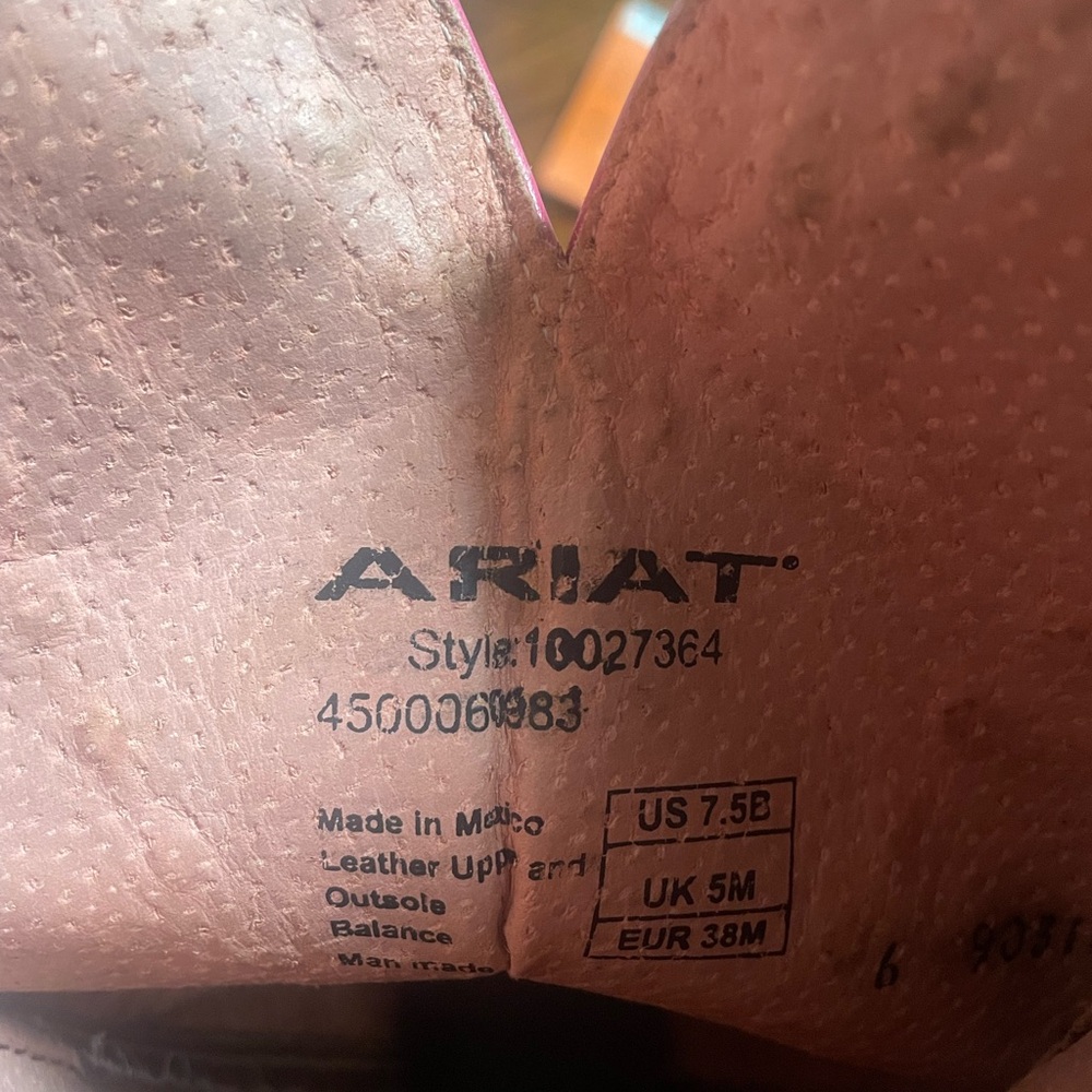 Women's Ariat Western Boots - Brown and Pink - Square toe - Picture 5 of 9